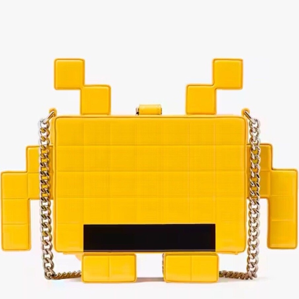 NWT! Kate Spade x Space Invaders Patent 3D Alien Crossbody Novelty Bag Purse - Picture 3 of 6
